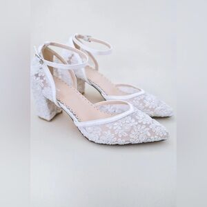 Lace Block Heel For Weddings